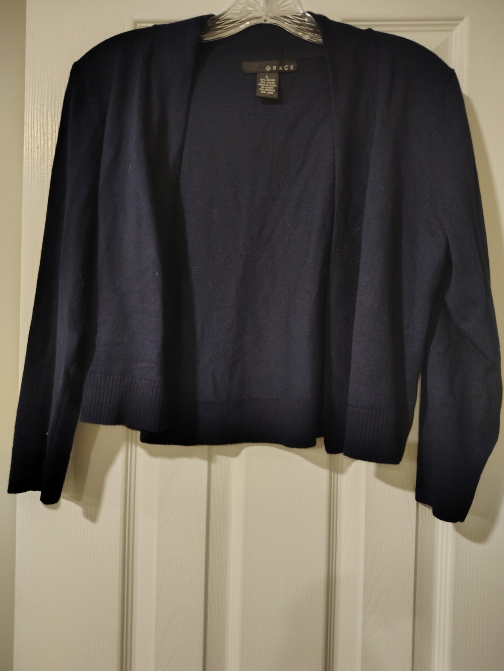 Grace Navy Open-Front Women's Cardigan Sweater